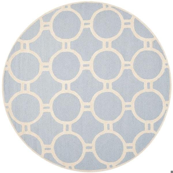 Safavieh Cambridge Hand Tufted Runner Rug- Light Blue - Ivory- 2 ft. 6 in. x 4 ft. - CAM145A-24