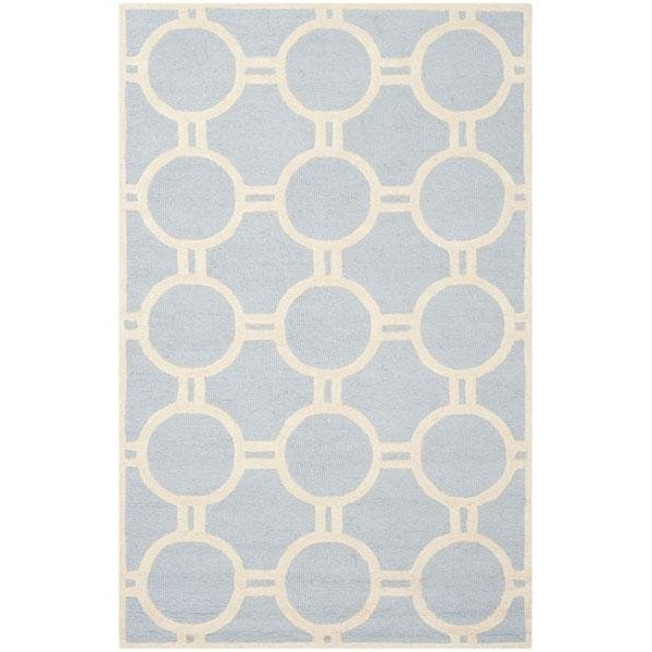 Safavieh Cambridge Hand Tufted Runner Rug- Light Blue - Ivory- 2 ft. 6 in. x 4 ft. - CAM145A-24
