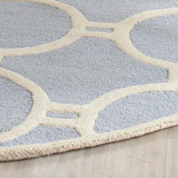 Safavieh Cambridge Hand Tufted Runner Rug- Light Blue - Ivory- 2 ft. 6 in. x 4 ft. - CAM145A-24