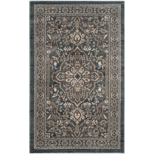 Safavieh Lyndhurst Small Rectangle Area Rug, Teal and Grey - 3 ft.-3 in. x 5 ft.-3 in. - LNH338A-3