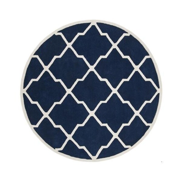 Safavieh 2 Ft. x 3 Ft. Rectangle- Contemporary Chatham Dark Blue And Ivory Hand Tufted Rug - CHT735C-2