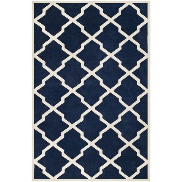 Safavieh 2 Ft. x 3 Ft. Rectangle- Contemporary Chatham Dark Blue And Ivory Hand Tufted Rug - CHT735C-2
