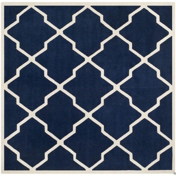 Safavieh 2 Ft. x 3 Ft. Rectangle- Contemporary Chatham Dark Blue And Ivory Hand Tufted Rug - CHT735C-2
