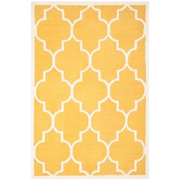 Safavieh Cambridge Hand Tufted Runner Rug- Gold - Ivory- 2 ft. 6 in. x 6 ft. - CAM134Q-26