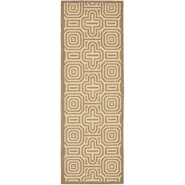 Safavieh 2 Ft. -4 In. X 9 Ft. -11 In. Runner Indoor-Outdoor Courtyard- Natural And Brown- Machine Made Rug - CY2962-3001-210