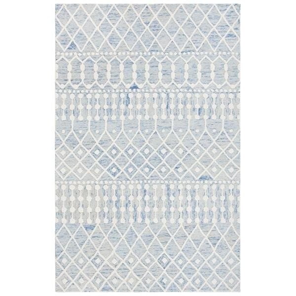 Safavieh Blossom Hand Tufted Runner Area RugBlue & Ivory 2 ft.3 in. x 8 ft. - BLM115M-28