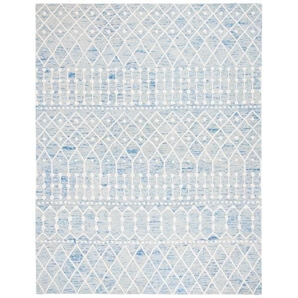 Safavieh Blossom Hand Tufted Runner Area RugBlue & Ivory 2 ft.3 in. x 8 ft. - BLM115M-28