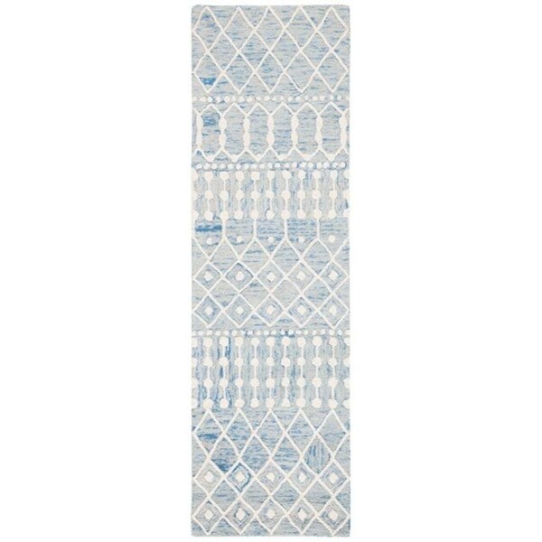 Safavieh Blossom Hand Tufted Runner Area RugBlue & Ivory 2 ft.3 in. x 8 ft. - BLM115M-28