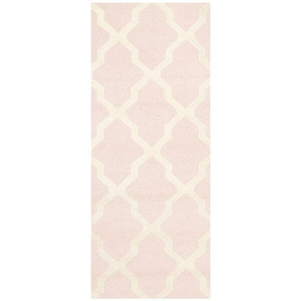 Safavieh 6 x 9 ft. Medium Rectangle Transitional Cambridge- Light Pink and Ivory Hand Tufted Rug - CAM121M-6