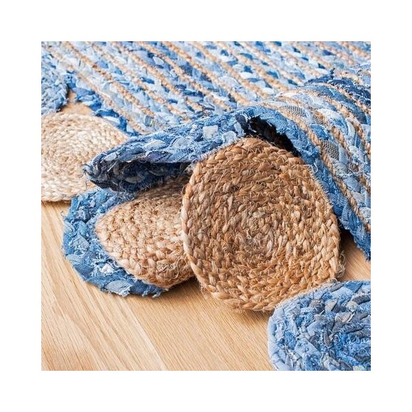Safavieh 3 x 5 ft. Cape Cod Hand Woven Rectangle RugBlue & Beige - CAP201C-3
