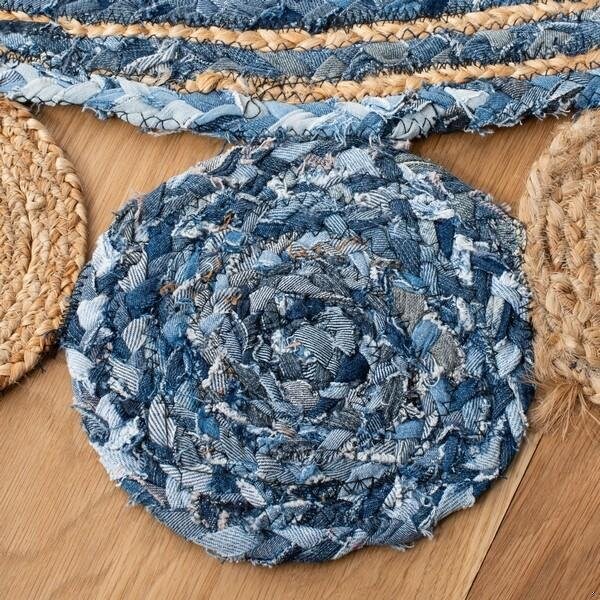 Safavieh 3 x 5 ft. Cape Cod Hand Woven Rectangle RugBlue & Beige - CAP201C-3