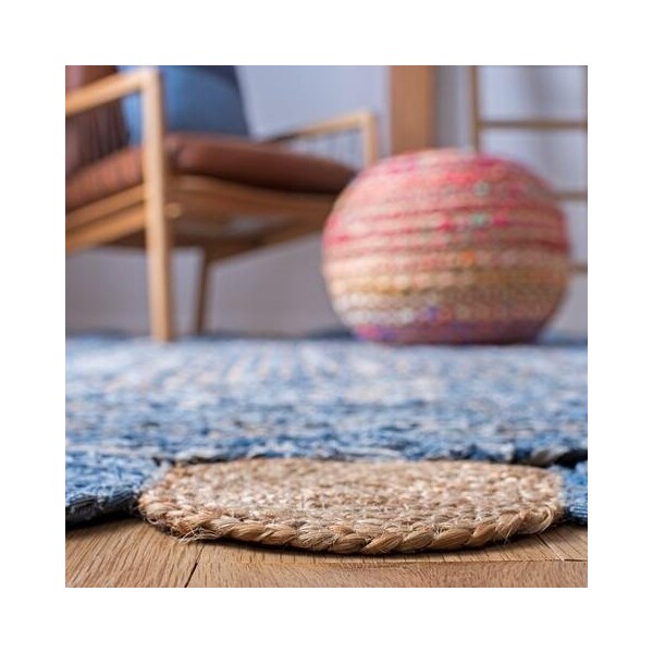 Safavieh 3 x 5 ft. Cape Cod Hand Woven Rectangle RugBlue & Beige - CAP201C-3