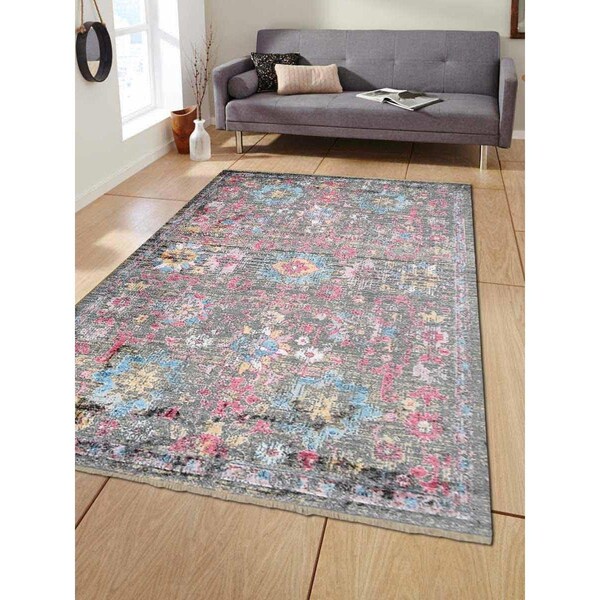 Jensendistributionservices 2 ft. x 3 ft. 10 in. Machine Woven Crossweave Polyester Oriental Rectangle Area Rug, Multi Color - MI1550612
