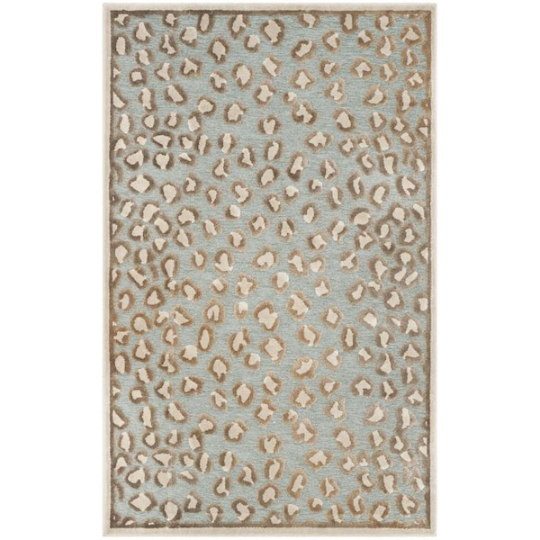 Safavieh 2 ft. 7 in. x 4 ft. Paradise Power Loomed Accent Area Rug, Stone and Aqua - PAR84-3470-24
