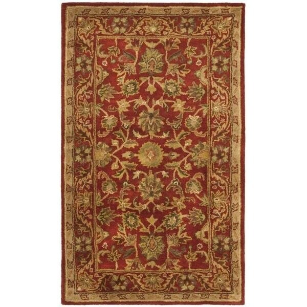Safavieh 2 ft.-3 in. x 8 ft. Runner Traditional Antiquity- Red and Red Hand Tufted Rug - AT52E-28