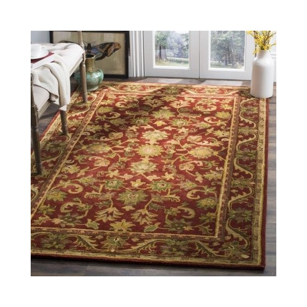 Safavieh 2 ft.-3 in. x 8 ft. Runner Traditional Antiquity- Red and Red Hand Tufted Rug - AT52E-28
