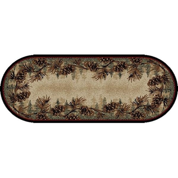 Mayberry Rug Mayberry Rug AD3823 2X5OV 2 ft. 2 in. x 5 ft. 3 in. Oval American Destination Mount Le Conte Area Rug; Multi Color - AD3823 2X5OV