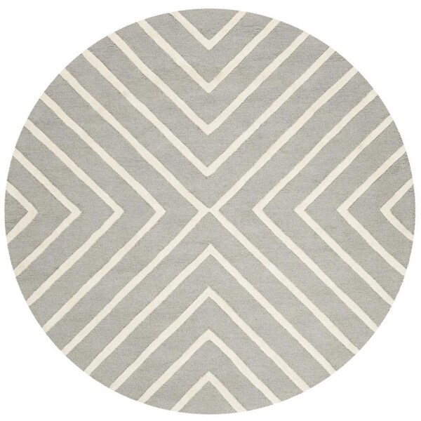 Safavieh Kids Hand Tufted Round RugGrey & Ivory 5 x 5 ft. - SFK920C-5R