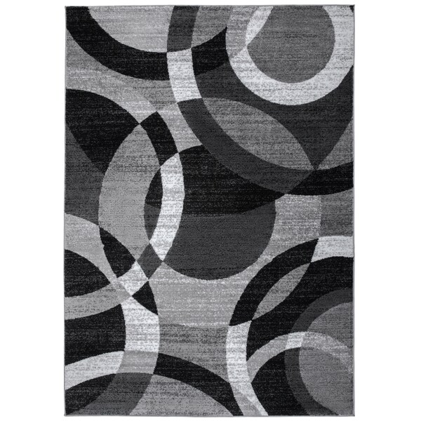 World Rug Gallery Contemporary Abstract Circles Soft Area Rug 9' x 12' Gray - 105GRAY9X12