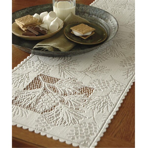 Heritage Lace 14 x 60 in. Woodland Runner, White - WL-1460W