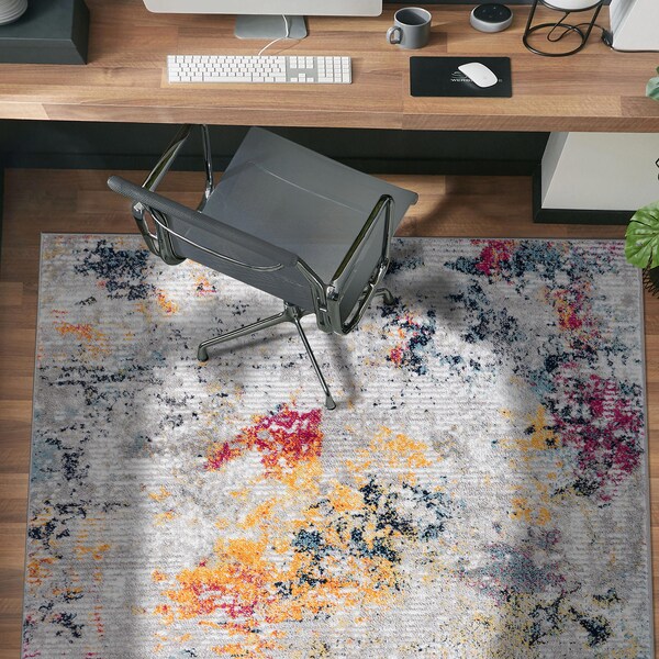 World Rug Gallery Modern Abstract Whispers Area Rug 5' X 7' Multi - 936MULTI5X7
