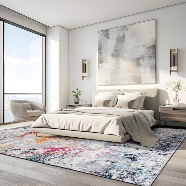 World Rug Gallery Modern Abstract Whispers Area Rug 5' X 7' Multi - 936MULTI5X7