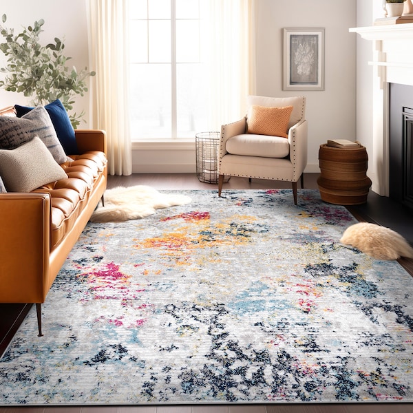 World Rug Gallery Modern Abstract Whispers Area Rug 5' X 7' Multi - 936MULTI5X7