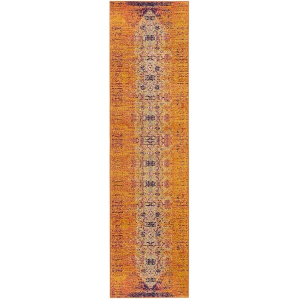 Safavieh 2 ft.-2 in. x 10 ft. Monaco Power Loomed Runner Rug, Orange and Multicolor - MNC209H-210