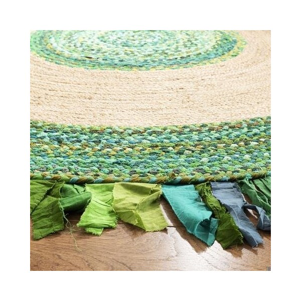 Safavieh Cape Cod Coastal Round Hand Woven RugsGreen & Natural 3 x 3 ft. - CAP701Y-3R