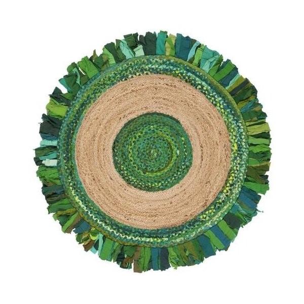 Safavieh Cape Cod Coastal Round Hand Woven RugsGreen & Natural 3 x 3 ft. - CAP701Y-3R