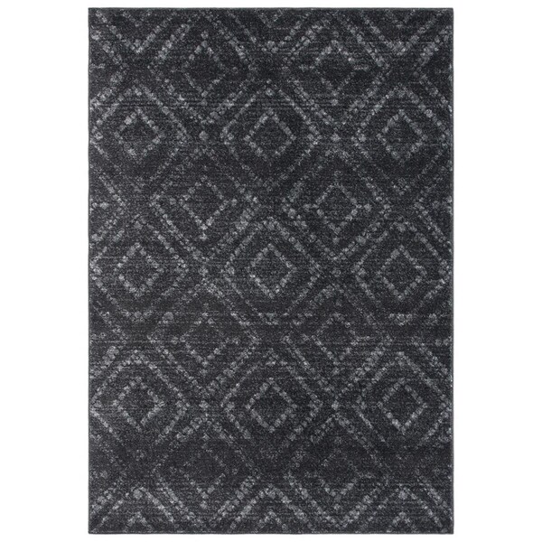 Flowers First 6 x 9 ft. Adirondack Contemporary Rectangle Power Loomed Rug Dark Grey & Grey - FL1862492