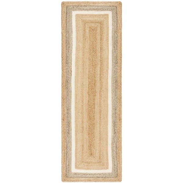 Safavieh Natural Fiber Hand Woven Runner Rug Natural & Grey & Ivory - 2 ft.-6 in. x 8 ft. - NF883B-28