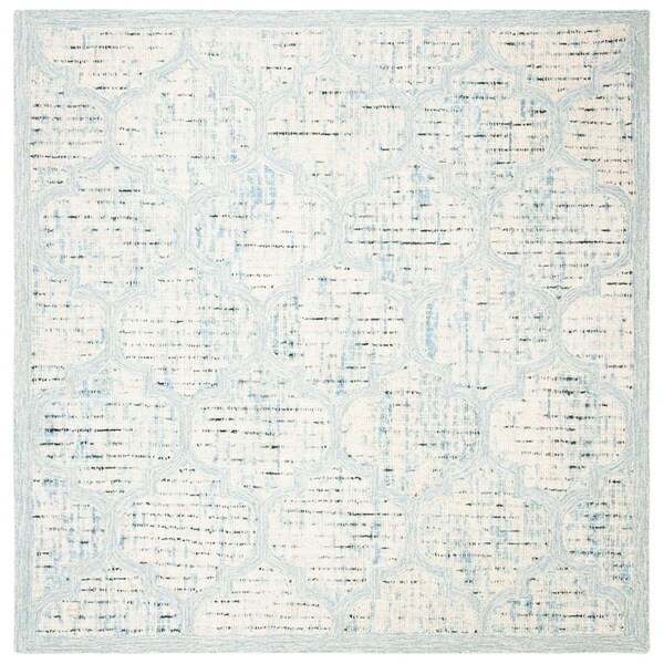 Safavieh Abstract Hand Tufted Square Area RugIvory & Turquoise 6 x 6 ft. - ABT474K-6SQ
