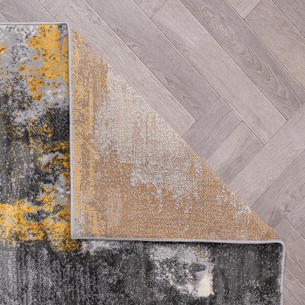 World Rug Gallery Brighton Modern Abstract Area Rug 5' X 7' Yellow - 4056YELLOW5X7
