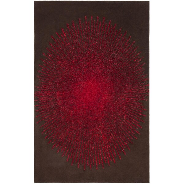 Safavieh 9 x 12 ft. Soho Rustic Hand Tufted Rectangle Area Rug, Brown & Red - SOH655T-9