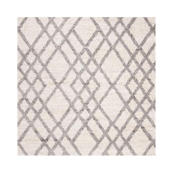 Safavieh Berber Shag 200 RugCream & Grey 6 ft.-7 in. x 6 ft.-7 in. Square - BER214A-7SQ