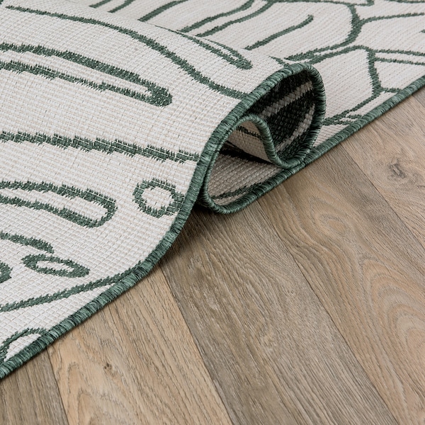 World Rug Gallery Contemporary Tropical Leaves Weather Resistant Indoor/Outdoor Area Rug 7' 10'' x 10' Green - 4031GREEN8X10