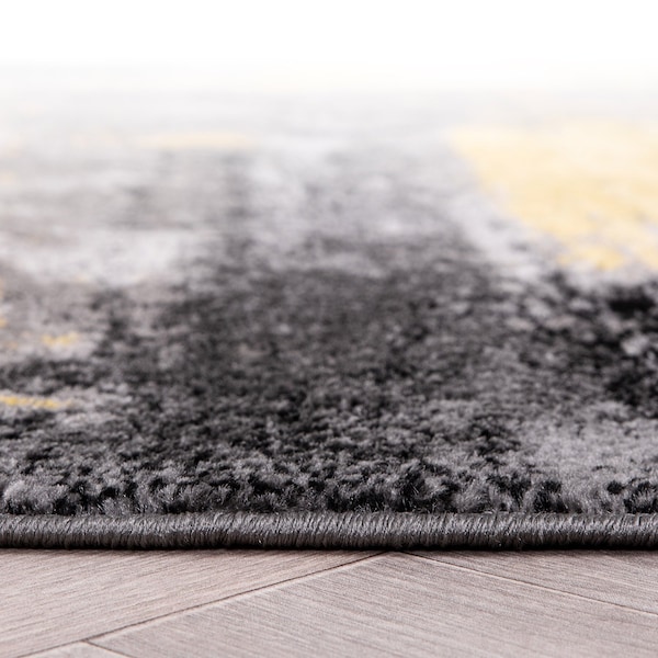 World Rug Gallery Contemporary Abstract Watercolor Design Soft Area Rug 5' x 7' Yellow - 398YELLOW5X7