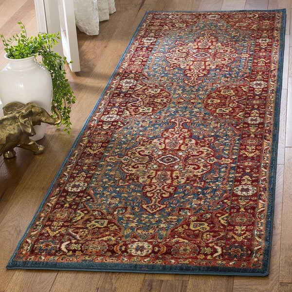 Safavieh 2 ft.-6 in. x 8 ft. Kashan Power Loomed Runner Area RugRed & Ivory - KSN305L-28