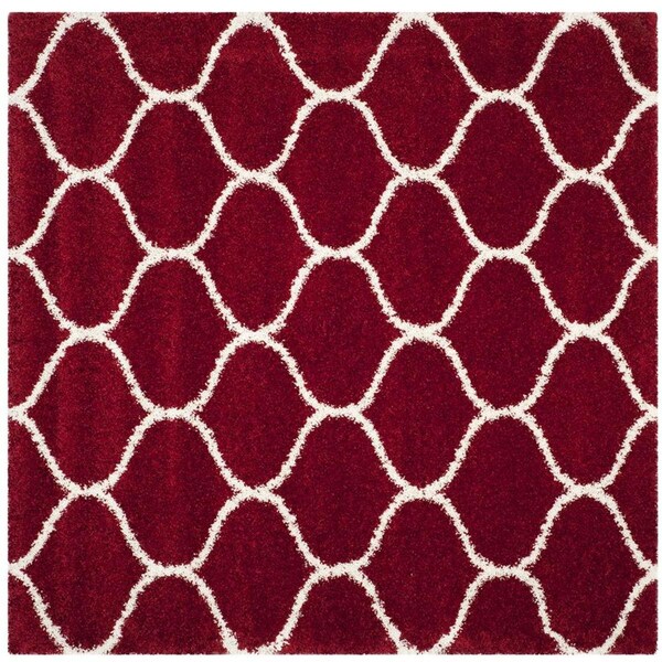 Safavieh 7 x 7 ft. Square Hudson Shag Power Loomed RugRed & Ivory - SGH280R-7SQ