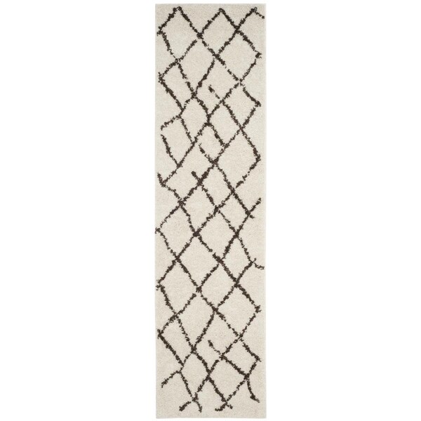 Safavieh 2 ft. 2 in. x 9 ft. Berber Shag Rectangle Area Rug, Creme & Brown - BER162A-29