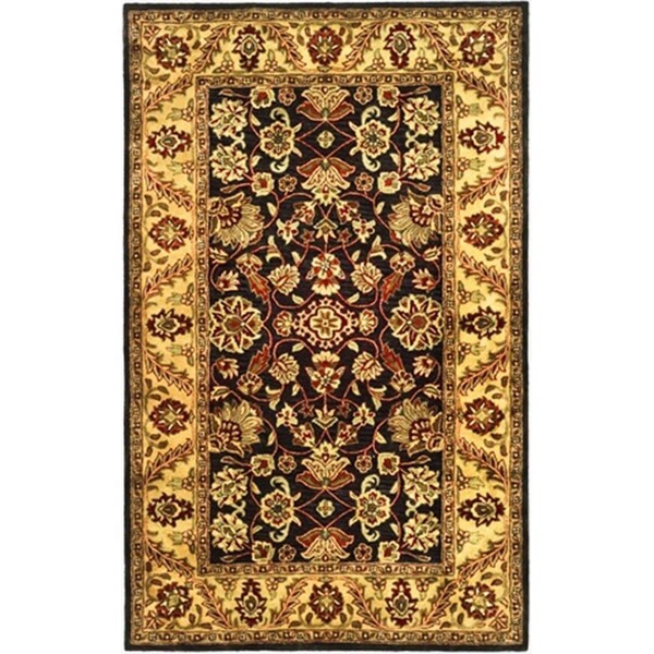 Safavieh 5 x 8 ft. Medium Rectangle- Traditional Golden Jaipur Black And Gold Hand Tufted Rug - GJ250D-5