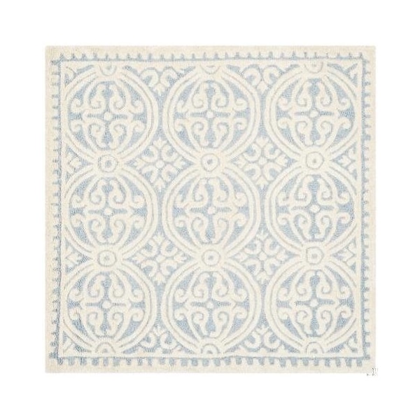 Safavieh 2 ft.-6 in. x 10 ft. Runner Transitional Cambridge- Light Blue and Ivory Hand Tufted Rug - CAM123A-210