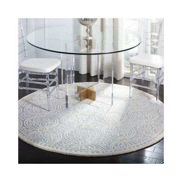 Safavieh 2 ft.-6 in. x 10 ft. Runner Transitional Cambridge- Light Blue and Ivory Hand Tufted Rug - CAM123A-210
