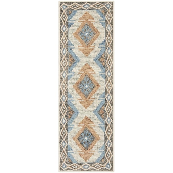 Safavieh Micro-Loop 400 Hand Tufted Accent Rug, Blue and Beige - 2 ft.-6 in. x 4 ft. - MLP401A-24