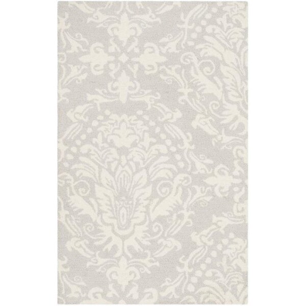 Safavieh Blossom Hand Tufted Square RugLight Grey & Ivory 6 x 6 ft. - BLM107A-6SQ