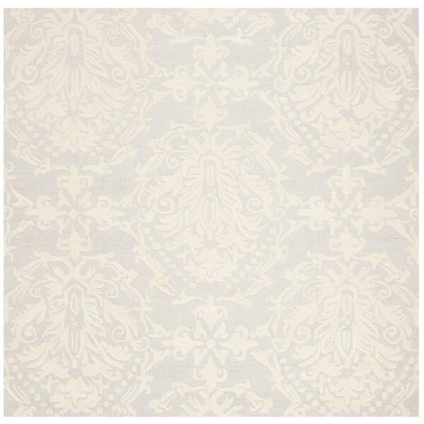 Safavieh Blossom Hand Tufted Square RugLight Grey & Ivory 6 x 6 ft. - BLM107A-6SQ