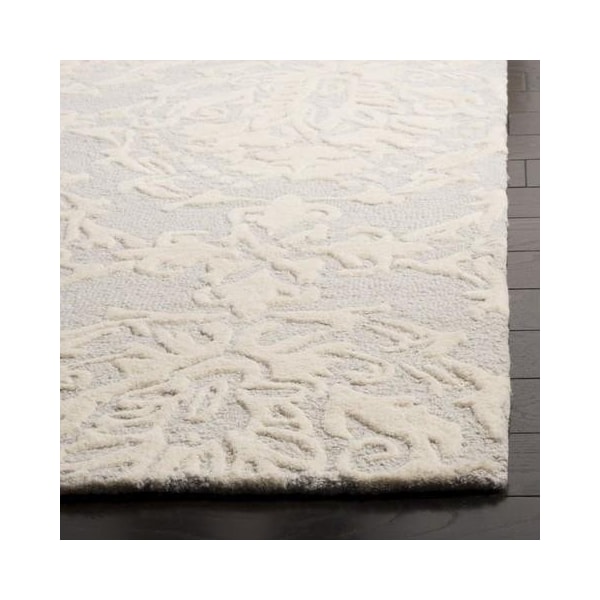 Safavieh Blossom Hand Tufted Square RugLight Grey & Ivory 6 x 6 ft. - BLM107A-6SQ