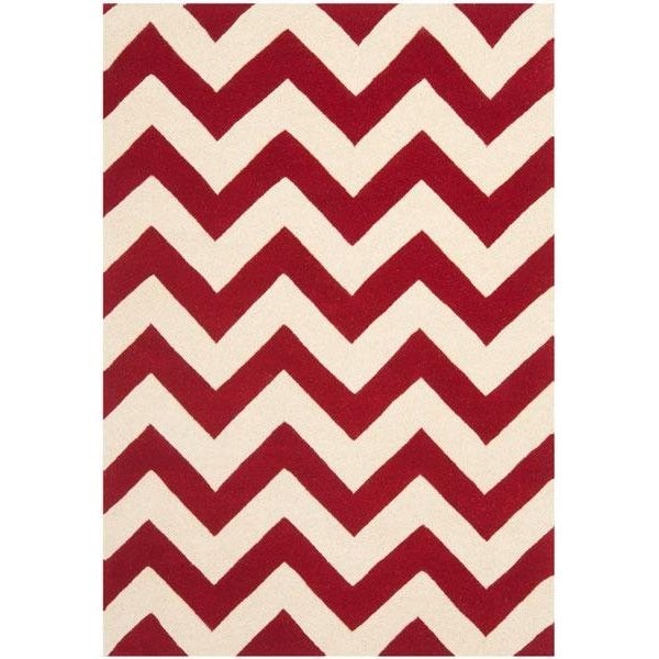 Safavieh Chatham Hand Tufted Rectangle Rug- Red - Ivory- 3 x 5 ft. - CHT715G-3
