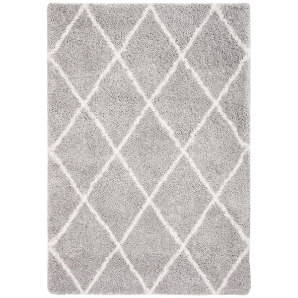 Safavieh 5 ft. 3 in. x 7 ft. 6 in. Fontana Shag Rectangle Rug Grey & Cream - FNT815G-5